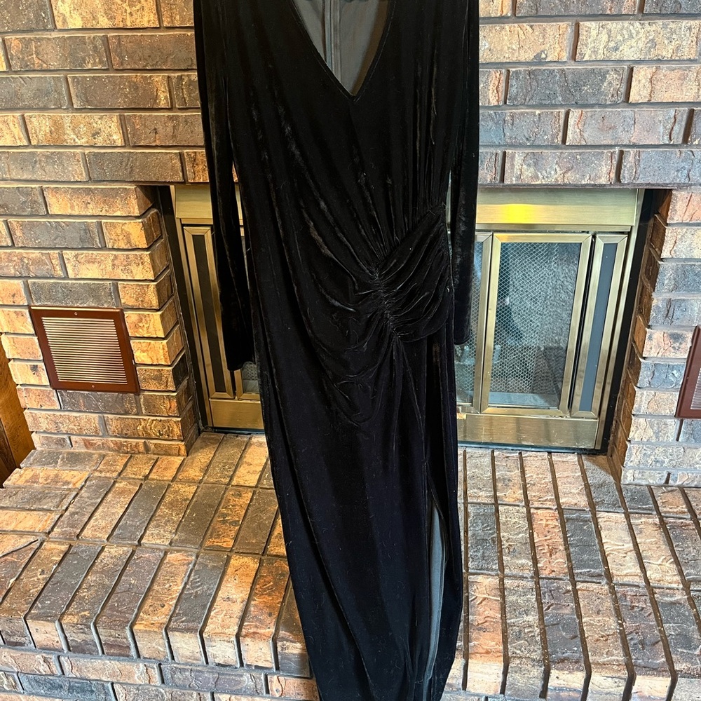 Jealous Tomato Black Ruched Wrap Gown